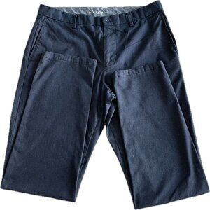 Old Navy Ultimate Slim Built-In Flex Pants Navy Micro Print 34x32